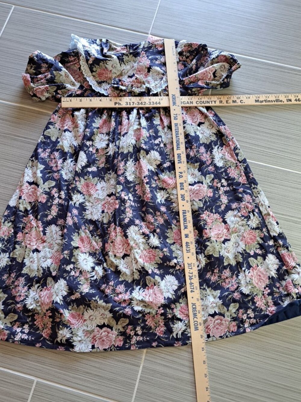 Laura Ashley Vintage Girls Size 7 8 Years Floral Tent Dress Midi Collar... - Picture 15 of 15